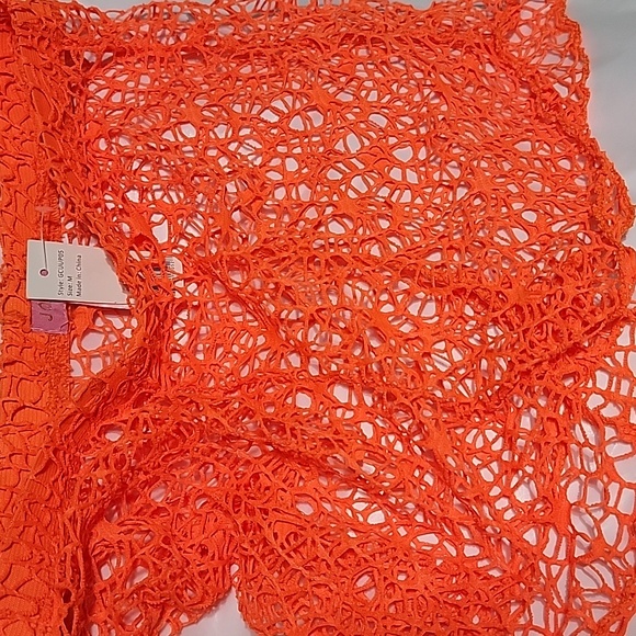 🍎 New Mesh Cover Up Shorts Crochet Knit Look Cheeky Butt - Picture 2 of 5